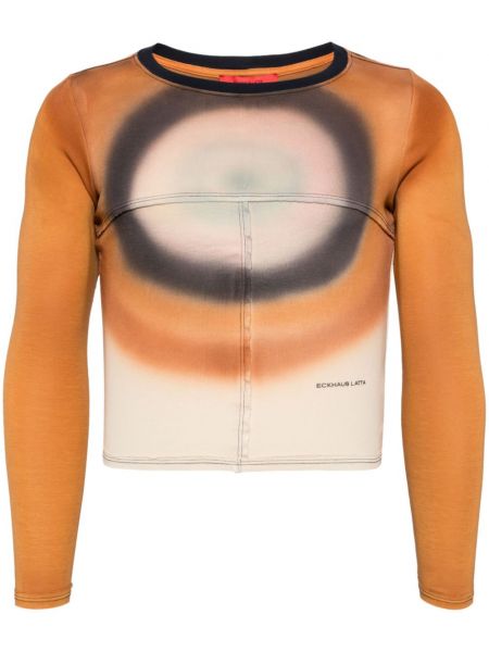 Bavlněná košile s potiskem Eckhaus Latta oranžová