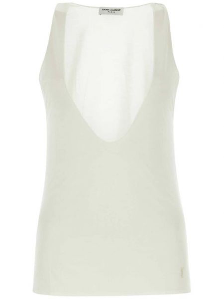 Tanktop i silke Saint Laurent hvid