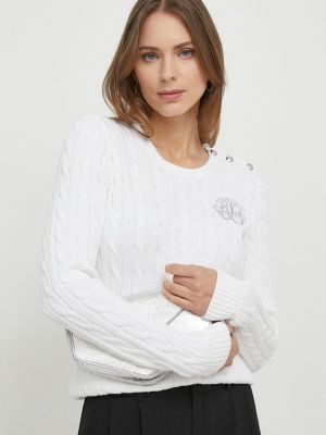 Pamučni pulover Lauren Ralph Lauren bijela