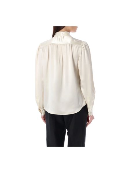 Blusa de seda Saint Laurent blanco