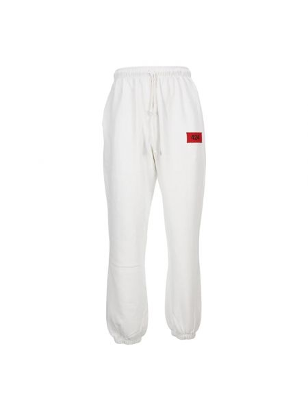 Spodnie sportowe relaxed fit 424 białe