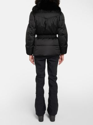 Péřová lyžařská bunda s kožíškem Fusalp černá