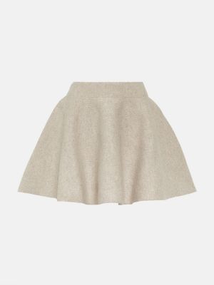 Vlněné mini sukně Alaã¯a béžové