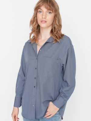 Marškiniai oversize Trendyol pilka