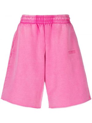 Pantaloni scurți cu broderie cu croială lejeră Vetements roz