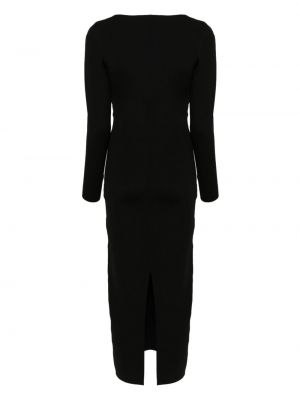Dzianinowa sukienka midi plisowana Roland Mouret czarna