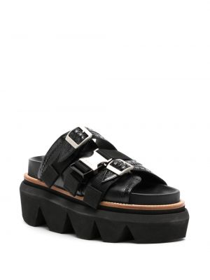 Kožené sandály Sacai černé