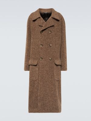 Abrigo de lana de alpaca jaspeado Dolce&gabbana marrón