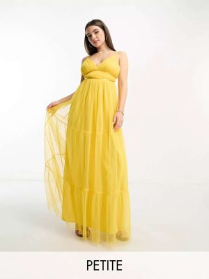 Платье на бретельках из тюля Anaya желтое