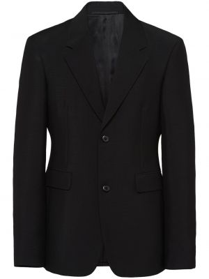 Mohérová vlnená bunda Prada čierna