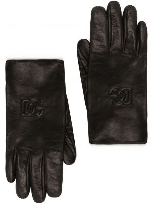 Kožené rukavice Dolce & Gabbana čierna