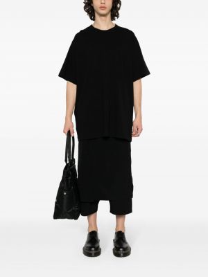 T-shirt en coton col rond Yohji Yamamoto noir