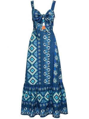 Коктейлна рокля с принт La Doublej синьо