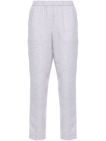 Pantalon en lin slim Peserico gris