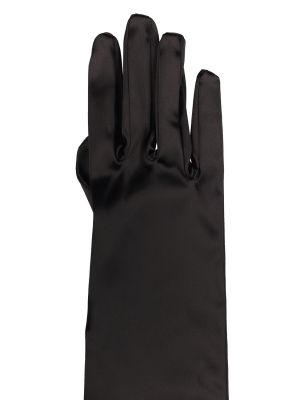 Satynowe rękawiczki z kryształkami Benedetta Bruzziches czarne