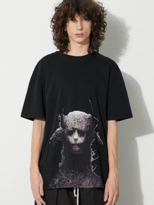 Bavlněné tričko s potiskem Han Kjøbenhavn černé