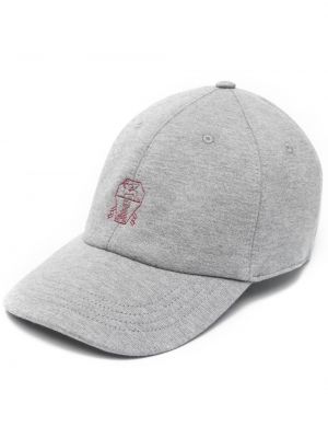 Brodert cap Brunello Cucinelli grå