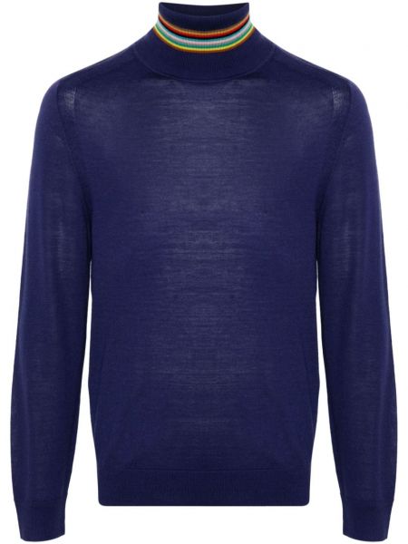 Vlnený sveter z merina Paul Smith modrá