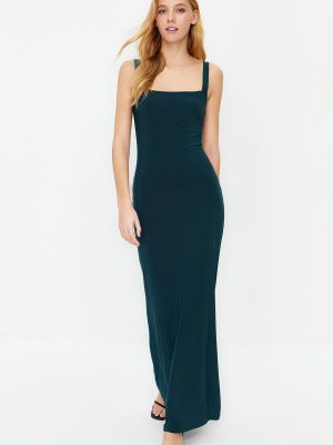 Πλεκτή μάξι φόρεμα με στενή εφαρμογή Trendyol πράσινο