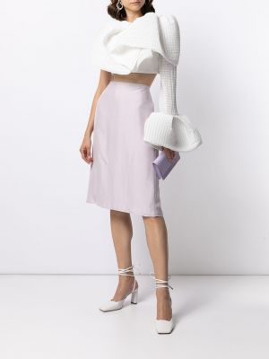Falda de cintura alta de seda Nina Ricci violeta