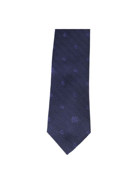 Krawat z wzorem paisley żakardowy Etro niebieski