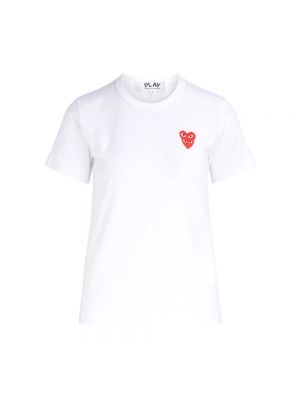 Koszulka w serca Comme Des Garcons Play biała