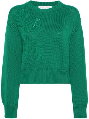 Sweter w kwiatki Ermanno Firenze zielony