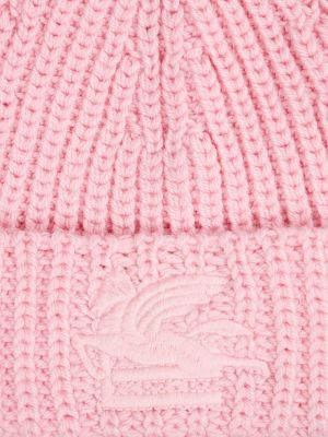 Vilnonis siuvinėtas kepurė Etro rožinė