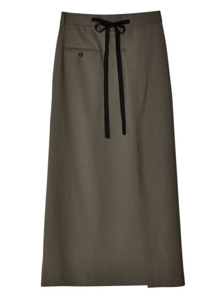 Vlněné dlouhá sukně Mm6 Maison Margiela hnědé
