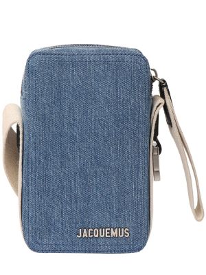Βαμβακερή τσάντα χιαστί Jacquemus μπλε