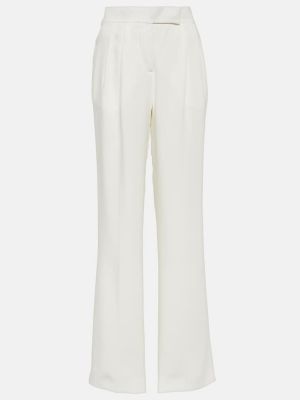 Pantaloni de mătase cu croială lejeră Tom Ford alb