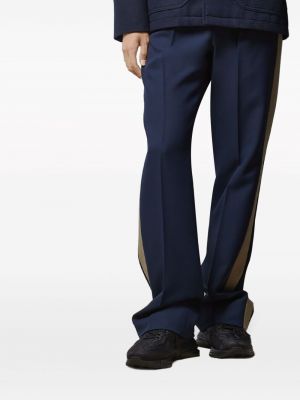Pantalon droit en velours en coton Gucci bleu