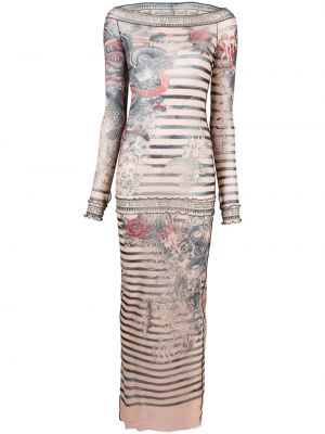 Dlouhé šaty so sieťovinou Jean Paul Gaultier