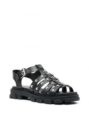 Dabīgās ādas dabīgās ādas sandales ar papēžiem Michael Michael Kors melns