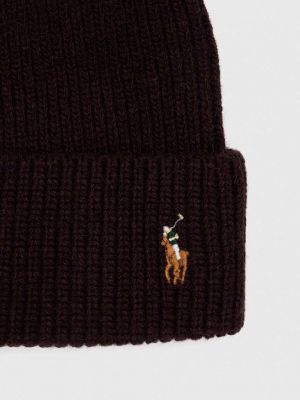 Vlněný klobouk Polo Ralph Lauren hnědý