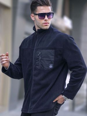 Flīsa jaka ar paaugstinātu apkakli Madmext melns