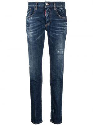 Straight fit džíny s nízkým pasem Dsquared2 modré