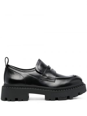 Skinn loafers Ash svart