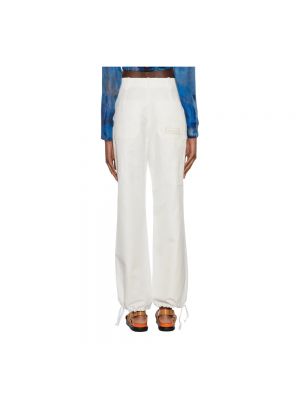 Pantalones cargo de lino de algodón Marni blanco