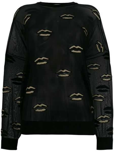 Top con bordado transparente Givenchy negro