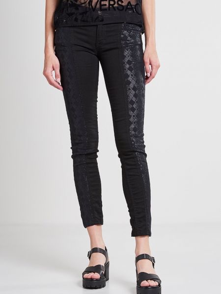 Czarne jeansy skinny Versace Jeans
