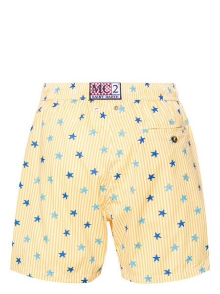 Mustriline triibuline lühikesed püksid Mc2 Saint Barth kollane