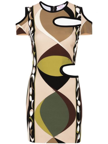Asymetrické rovné šaty s potlačou Pucci