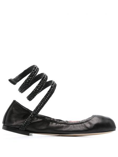 Ниски обувки с кристали René Caovilla черно