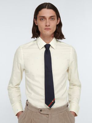 Cravatta ricamata di seta Gucci