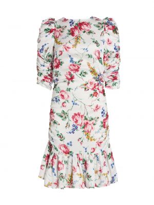 Атласное платье мини в цветочек с принтом Bytimo