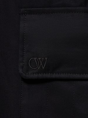 Bavlnené cargo nohavice s výšivkou Off-white čierna