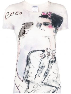 Bombažna majica s potiskom Chanel Pre-owned
