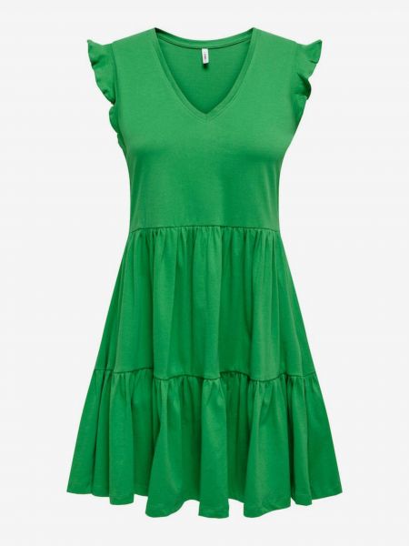 Sukienka mini z dekoltem w serek Only zielona