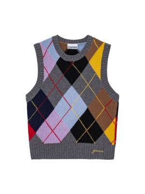 Sweter wełniany w geometryczne wzory Ganni
